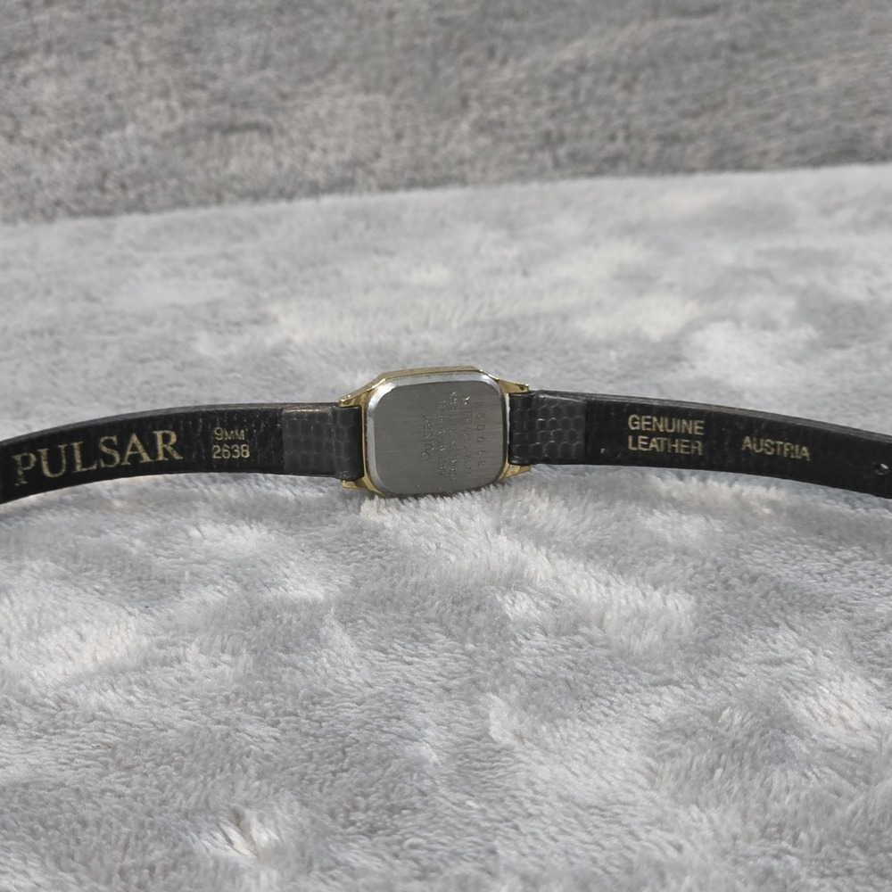 Vintage Pulsar Women's Gold Tone Dark Grey Band V232-5810 - Picture 3 of 5